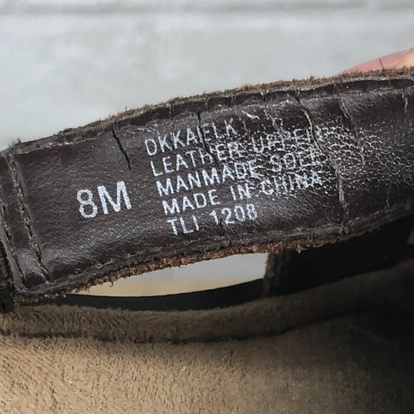 Dockers DKKAELK Brown Leather Open Toe Flip Flop Sandals Women's Size 8M - Picture 2 of 5